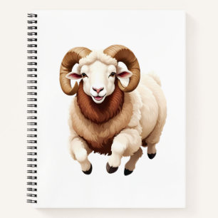 Ram Happy spielerischer Spaß springen in der Luft Notizbuch