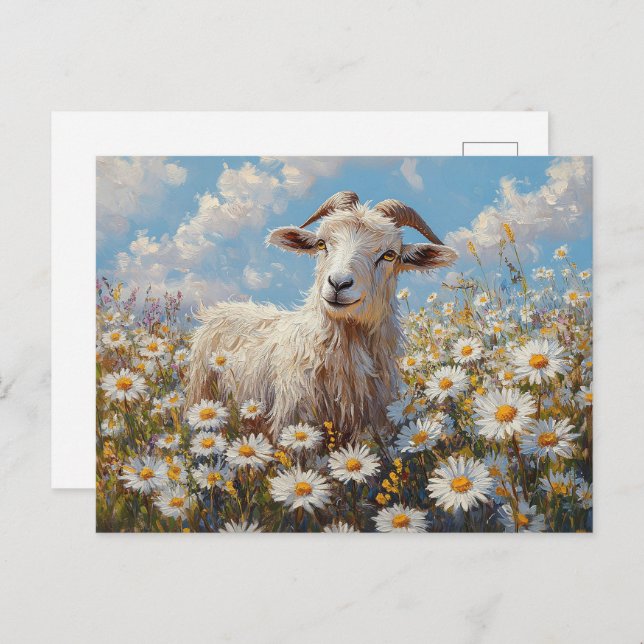 Ram in einem dunklen Feldgemälde Postkarte (Vorne/Hinten)