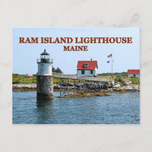 Ram Island Lighthouse, Maine Postcard Postkarte