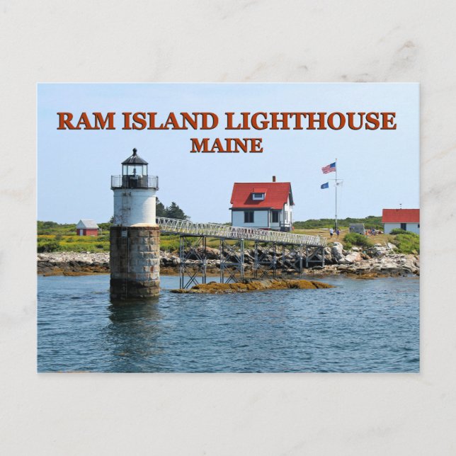 Ram Island Lighthouse, Maine Postcard Postkarte (Vorderseite)
