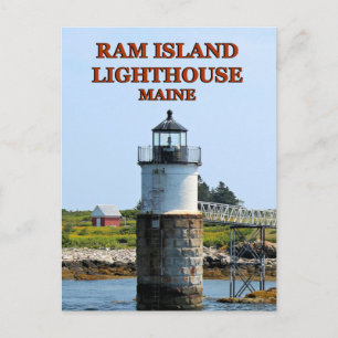 Ram Island Lighthouse, Maine Postcard Postkarte
