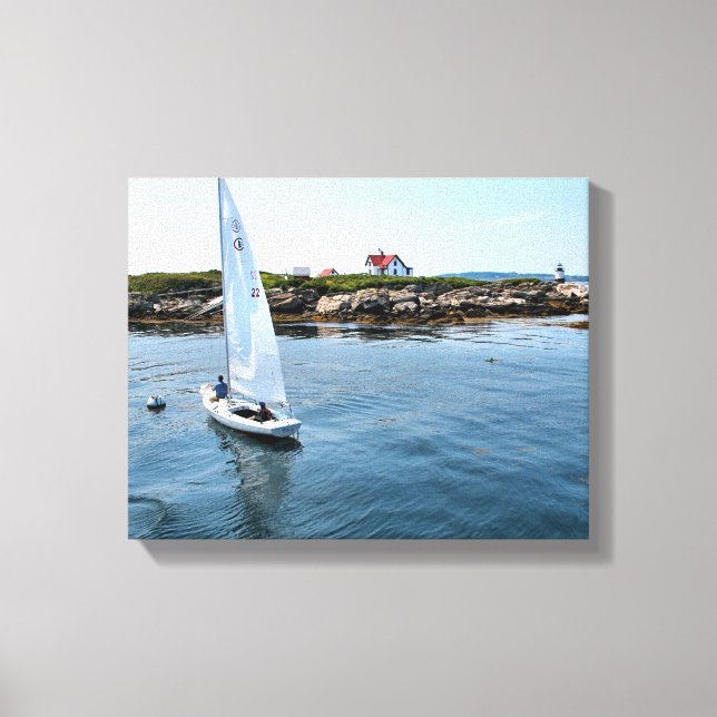 Ram Island Lighthouse, Maine Wrapped Canvas Print Leinwanddruck (Vorderseite)