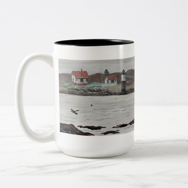 Ram Island Maine Zweifarbige Tasse (Links)