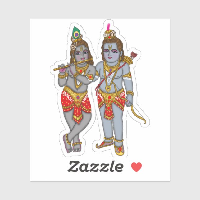 Ram & Krishna Aufkleber (Blatt)