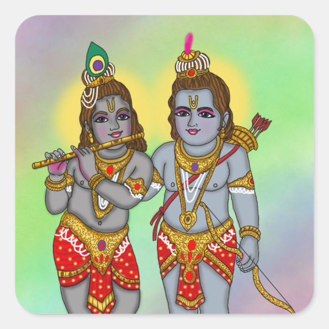 Ram & Krishna Aufkleber (Vorderseite)
