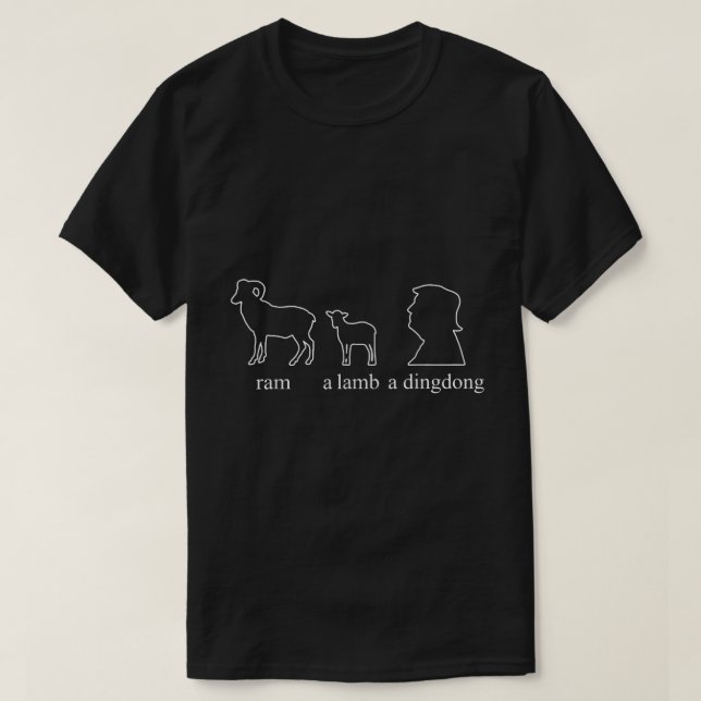 Ram Lamb Dingdong Funny Meme T-Shirt (Design vorne)