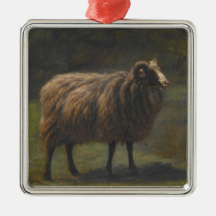 Ram (männliche Schafe) auf dem Bauernhof (von Rosa Ornament Aus Metall