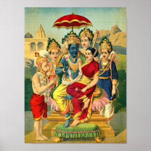 Ram Panchayatan von Raja Ravi Varma Poster