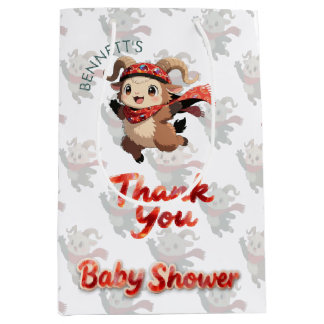 Ram Pattern Thank You White Gift Bag Mittlere Geschenktüte