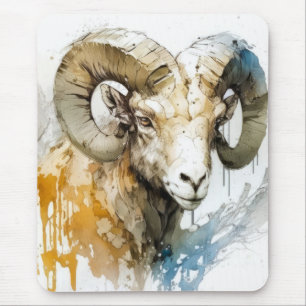 Ram Portrait Tiermalerei Kunst, Dichtung und Musik Mousepad
