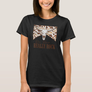 Ram Ranch Real Rock Leopard Bull Skull Country m T-Shirt