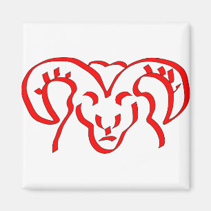 Ram Red Horns Animal Mammal Bull Domestic Herde Magnet
