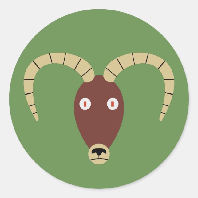 Ram Runder Aufkleber (Vorderseite)