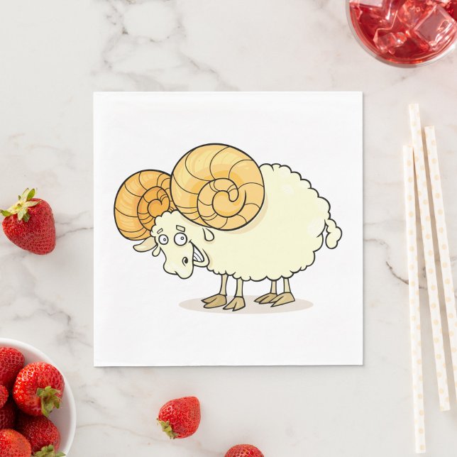 Ram Sheep Paper Napkins Serviette (Von Creator hochgeladen)