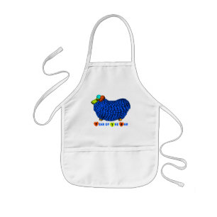 Ram Sheep Year Blue Illustration Kids Schürze