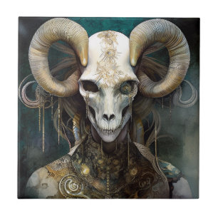 Ram Skull Surreal Fantasy Art Fliese