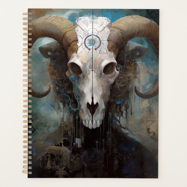 Ram Skull Surreal Fantasy Art Planer (Vorderseite)