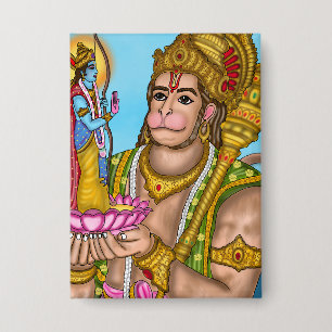 Ram und Hanuman Knopf Button