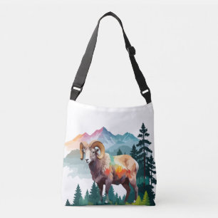 Ram Vector Art Animal in der majestätischen Natur Tragetaschen Mit Langen Trägern