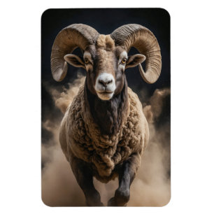 Ram Wild Animal Elegantes Dramatisches Nebelportra Magnet