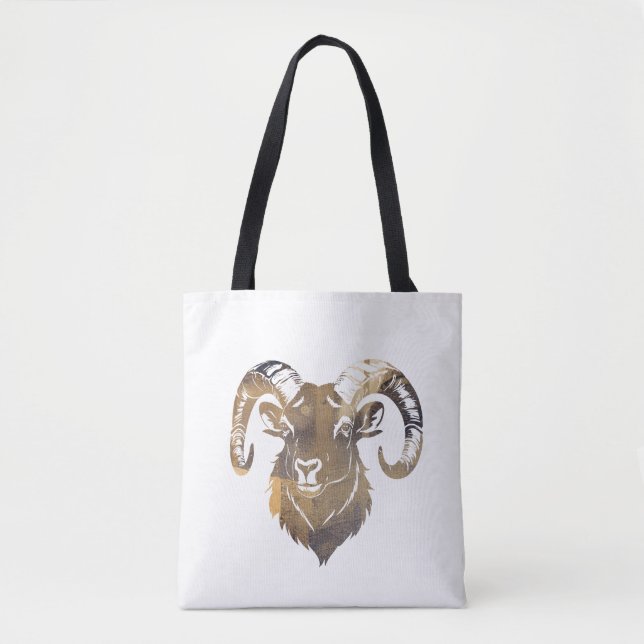 Ram Wildlife Nature Illustration Silhouette Style (Vorderseite)