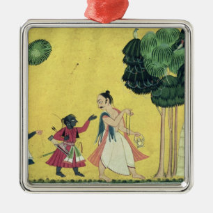 Rama und Lakshmana begleitet von Visvamitra Ornament Aus Metall