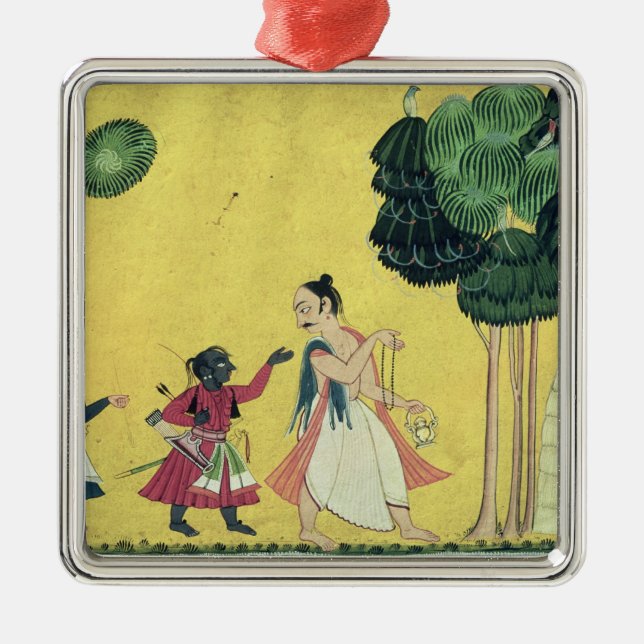 Rama und Lakshmana begleitet von Visvamitra Ornament Aus Metall (Vorne)