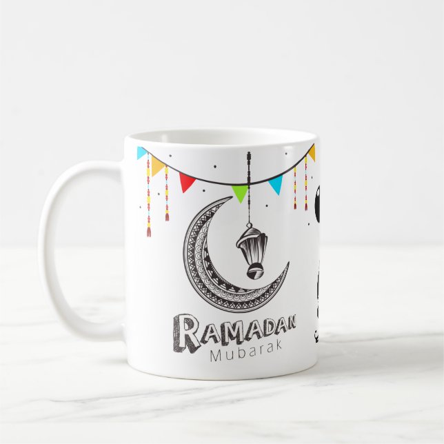 Ramadam Mubarak Entwurfs-Tasse Kaffeetasse (Links)