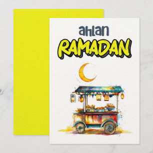 Ramadan Arabian Street Food Cart mit Lanterns Einladung