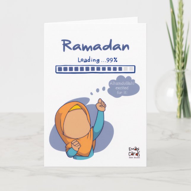 Ramadan Blessings - Cute Girl Karte (Vorderseite)