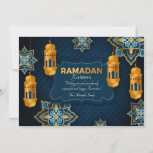 Ramadan Blue und Gold Grußkarte Feiertagskarte