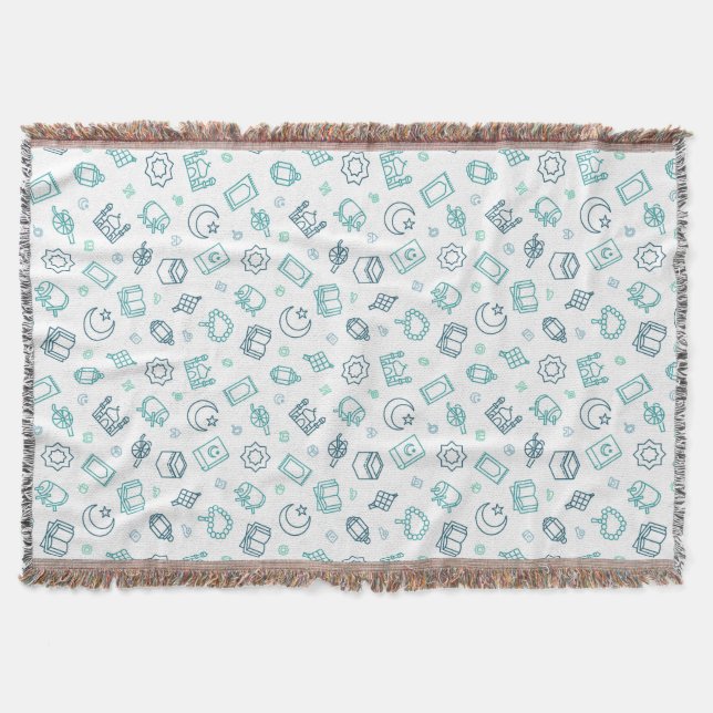 Ramadan Doodles Throw Decke (Vorderseite)