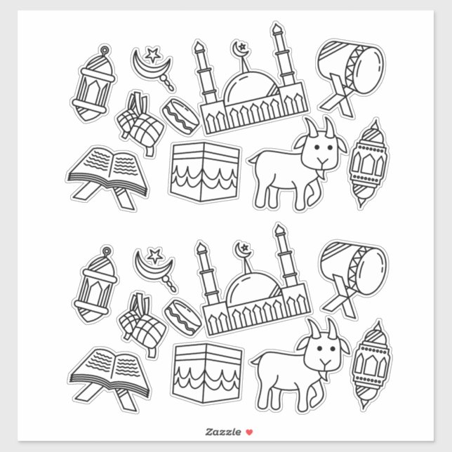 Ramadan Eid Muslim Holiday Stickers Aufkleber (Blatt)