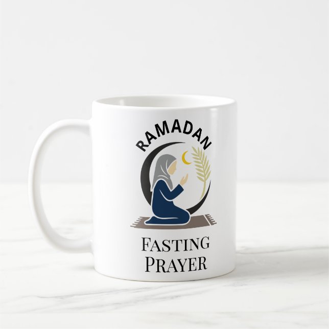 Ramadan Fasting Prayer Woman Hijab Islamic Graphic Kaffeetasse (Links)