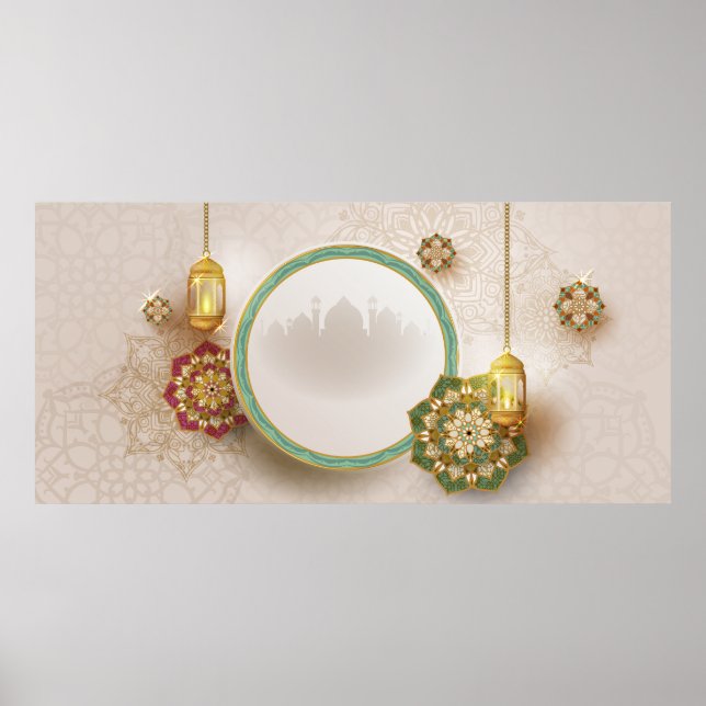 Ramadan Gold Red und Green Poster (Vorne)