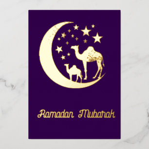 Ramadan - goldene Kamele - Einladung auf Folie