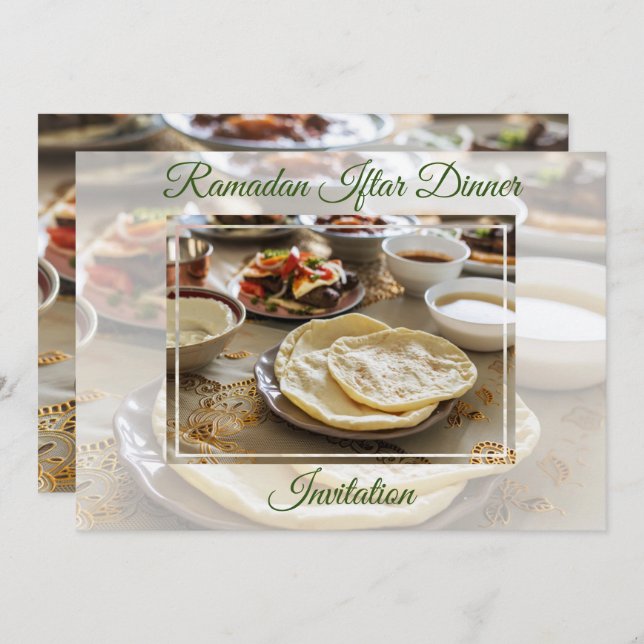 Ramadan Iftar Abendessen Islamische muslimische Ei Einladung (Vorne/Hinten)