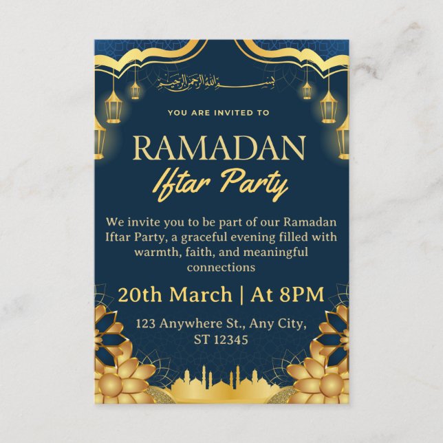 Ramadan Iftar Invitation Card Einladung (Vorderseite)