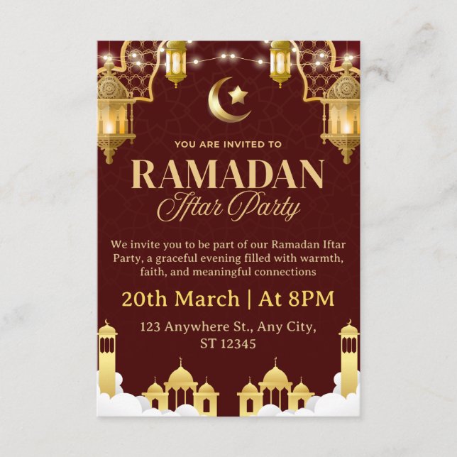 Ramadan Iftar Invitation Card Einladung (Vorderseite)