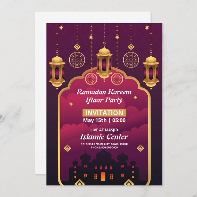 Ramadan Iftar Party Einladung Flyer Template (Vorne/Hinten)
