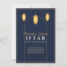 Ramadan-Iftar-Party-Einladung Navy Gold Laternen