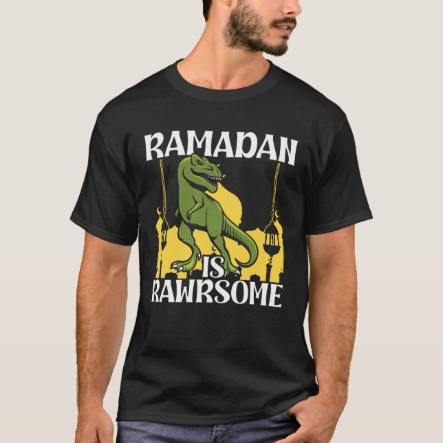 Ramadan Is Rawrsome Dinosaur Vintage Mubarak T-Shirt (Vorderseite)