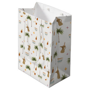 Ramadan Kaffee & Datteln Nahtloses Muster Mittlere Geschenktüte
