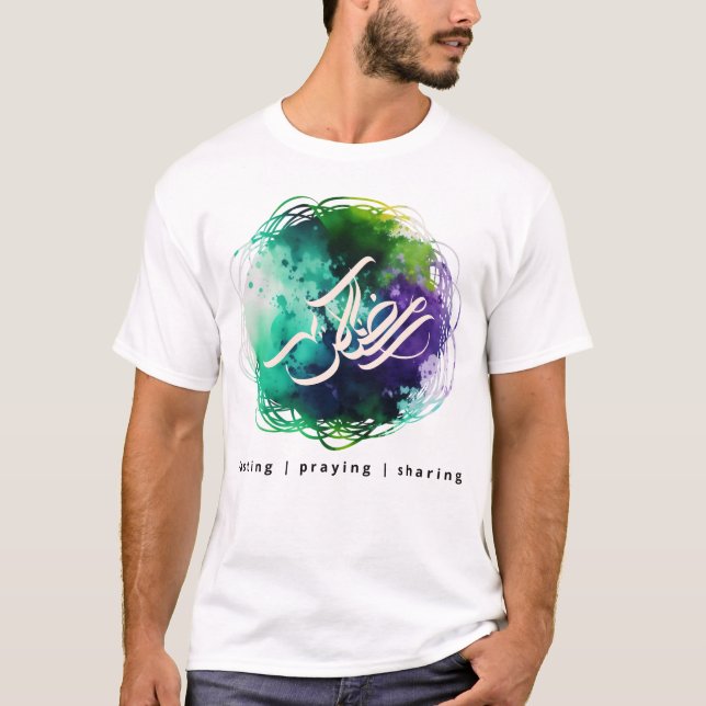 RAMADAN-Kalligraphie im Abstrakten Aquarell-T - Sh T-Shirt (Vorderseite)