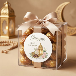 Ramadan Kareem Blumenlaterne Runder Aufkleber