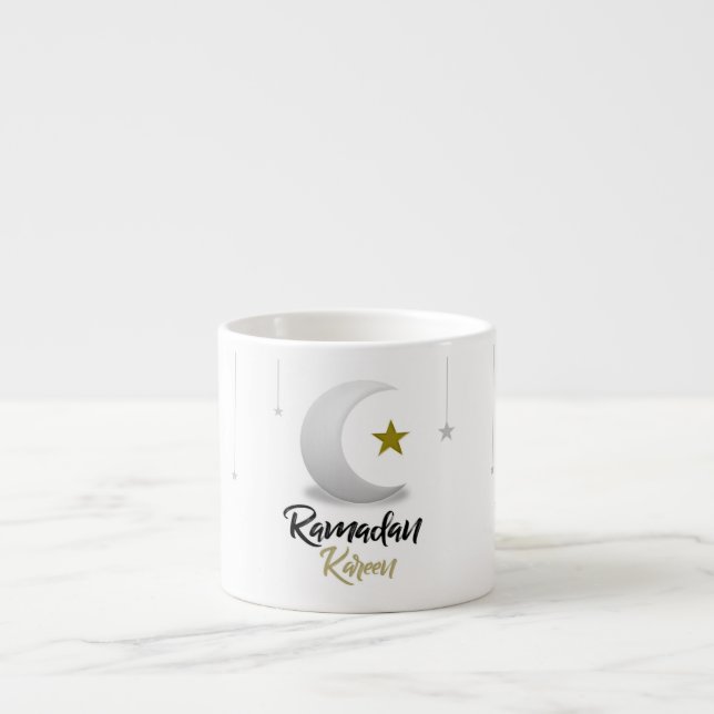 Ramadan Kareem Crescent Design - Islamischer Mubar Espressotasse (Vorderseite)