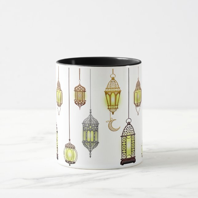 Ramadan Kareem Crescent Lanterns Mubarak Islamic Tasse (Zentrum)