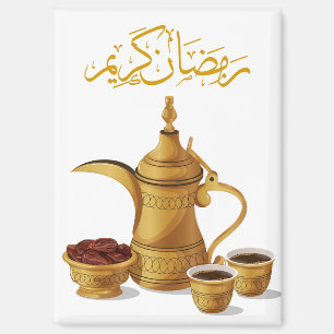 Ramadan Kareem Dallah Kaffee & Datteln Kunstwerk Magnet