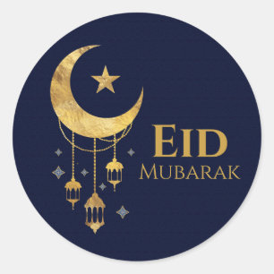 Ramadan Kareem -Eid Mubarak - Happy Eid Runder Aufkleber