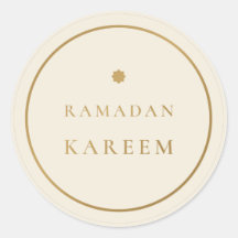 Ramadan Kareem Elegant Creme Gold Aufkleber